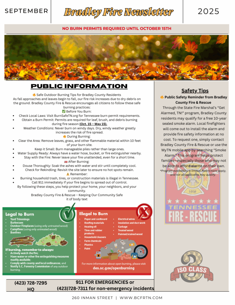 September 2025 - Bradley County Fire Rescue